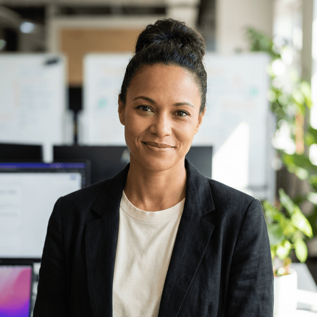 General manager in her early 50s, White, confident and experienced appearance